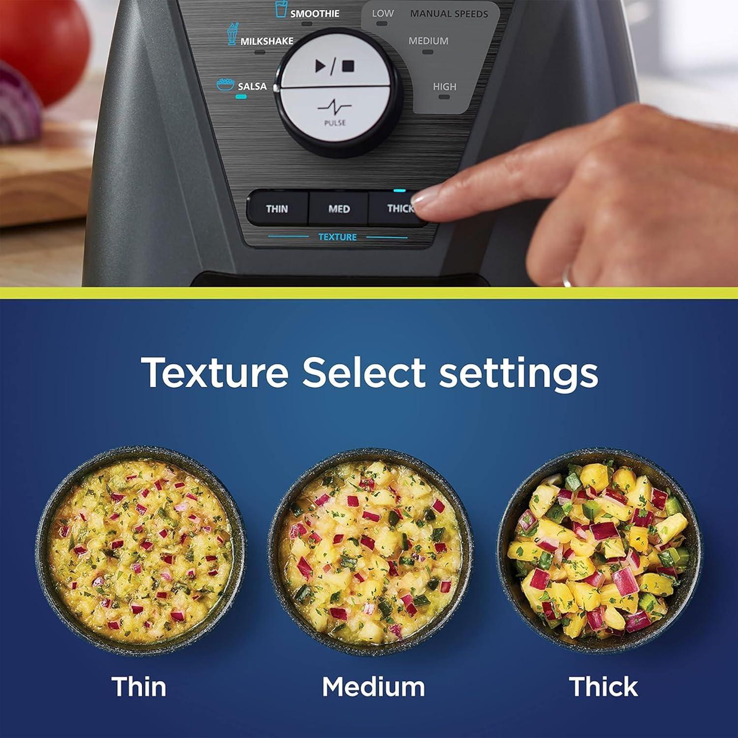 image:imageOster Blender and Food Processor Combo with 3 Settings for Smoothies Shakes and Food Chopping Includes 2 24Ounce Cups and Lids Carbon Grey3in1 Kitchen System Texture Select Blender