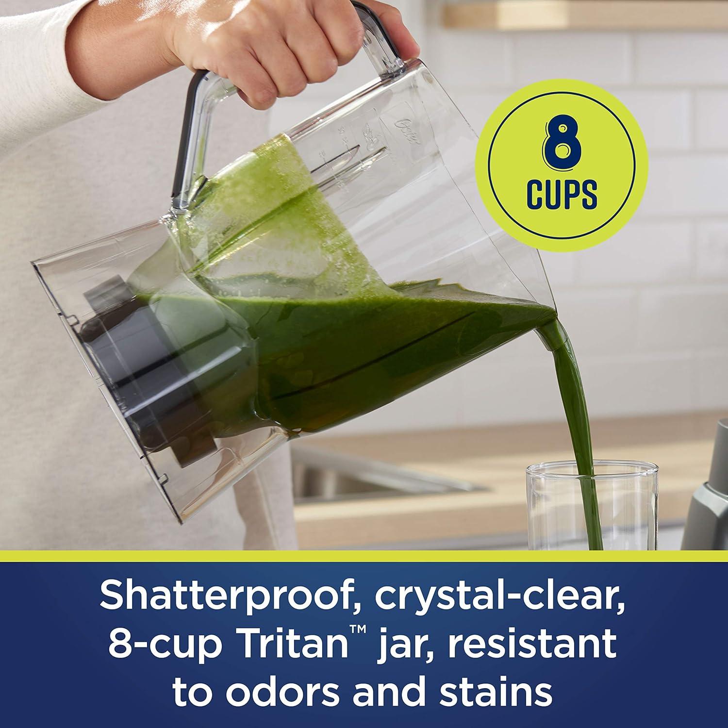 image:imageOster Blender and Food Processor Combo with 3 Settings for Smoothies Shakes and Food Chopping Includes 2 24Ounce Cups and Lids Carbon GreyTexture Select Pro Blender