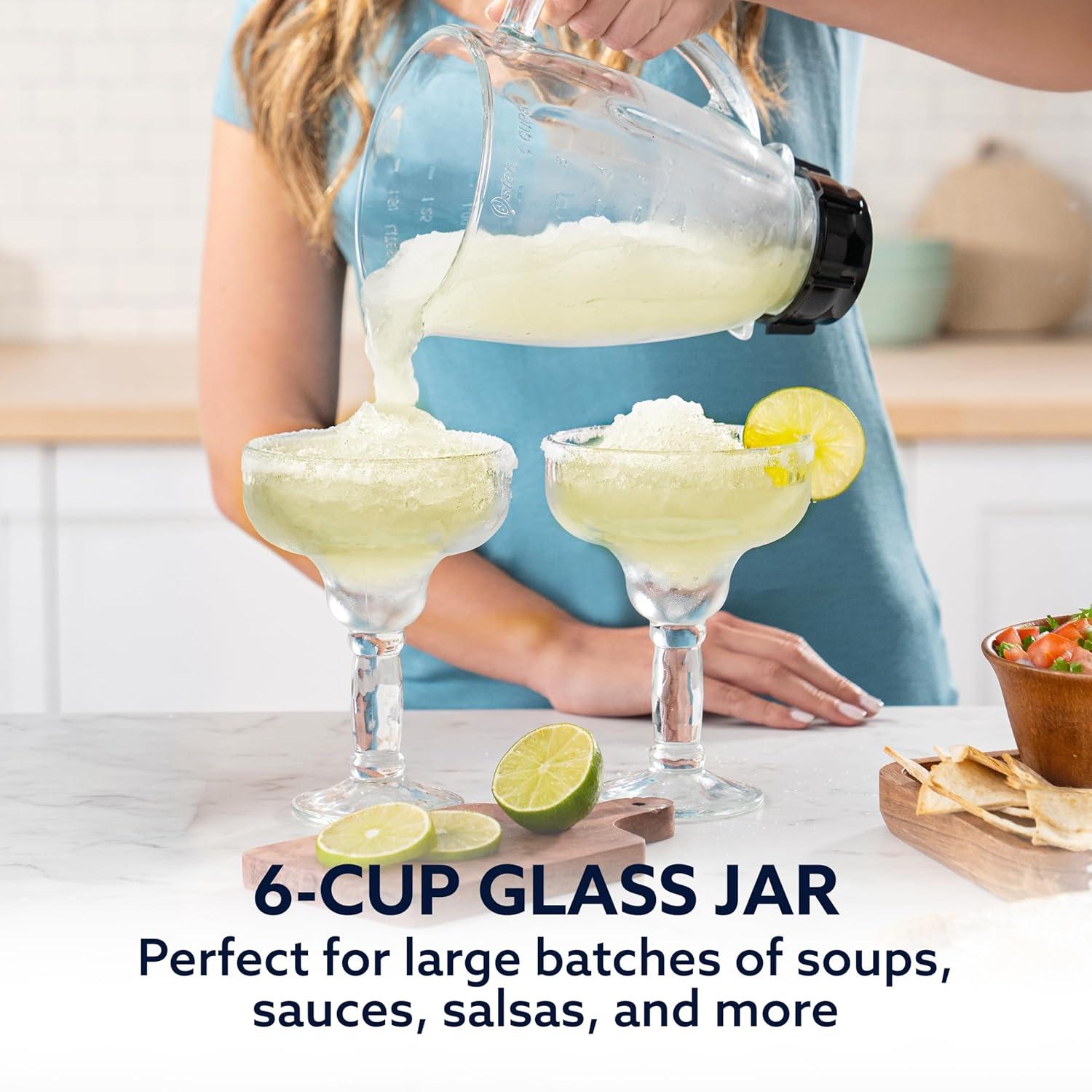 image:imageOster Classic Series Heritage Blender with 6Cup Glass Jar 1000 Peak Watts 600 Rated Watts Stainless Steel Countertop BlenderBlender