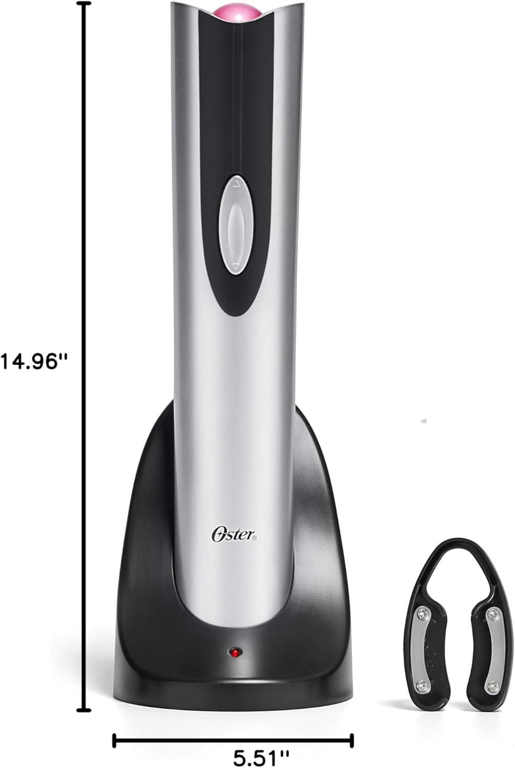 image:imageOster Cordless Electric Wine Bottle Opener with Foil Cutter SilverSilver