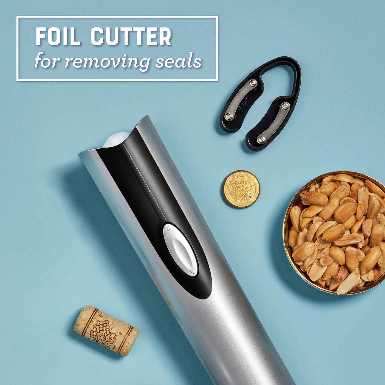 image:imageOster Cordless Electric Wine Bottle Opener with Foil Cutter SilverSilver