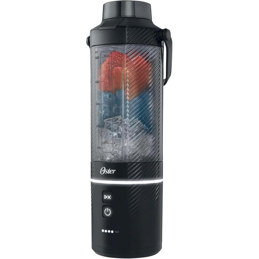 image:imageOster GoMax Portable Blender 20 oz Cordless Personal Blender for Smoothies amp Shakes USBC Rechargeable AntiJam Reversible Blade LeakProof Travel Lid Dishwasher Safe Parts BPAFree BlueBlack