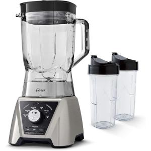 image:imageOster Blender and Food Processor Combo with 3 Settings for Smoothies Shakes and Food Chopping Includes 2 24Ounce Cups and Lids Carbon GreyTexture Select Pro Blender