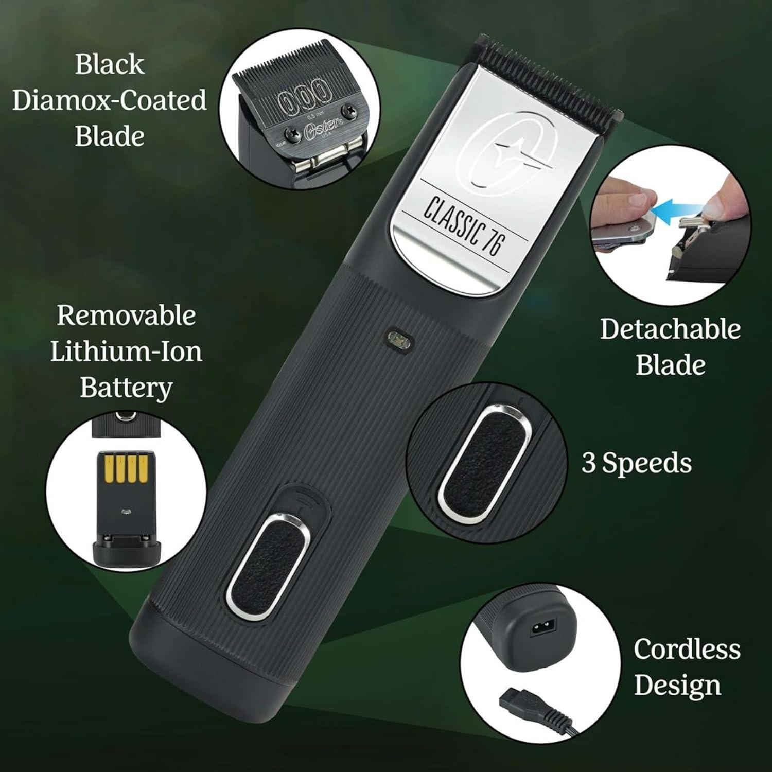 image:imageOster Professional Burgundy Cordless C76 ClipperBlack