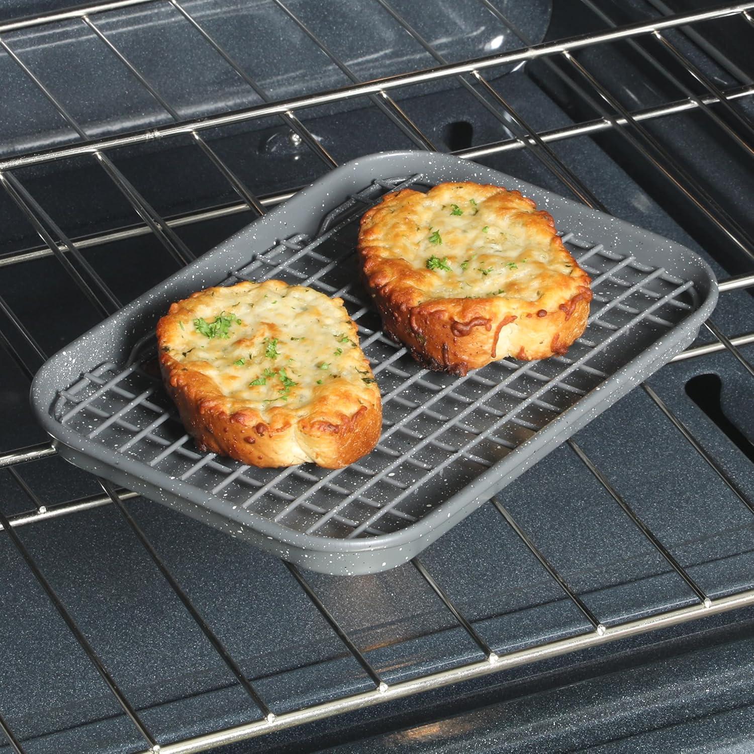 image:imageOster Greystone Premium 4Piece Carbon Steel Toaster Oven Bakerware Set PFOA Free NonStick Bakeware for Easy Cooking