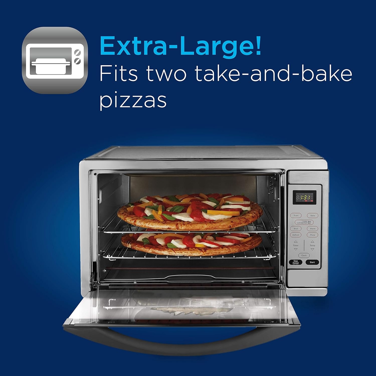 image:imageOster 10 Function Air Fryer Oven Toaster Oven CountertopGrey