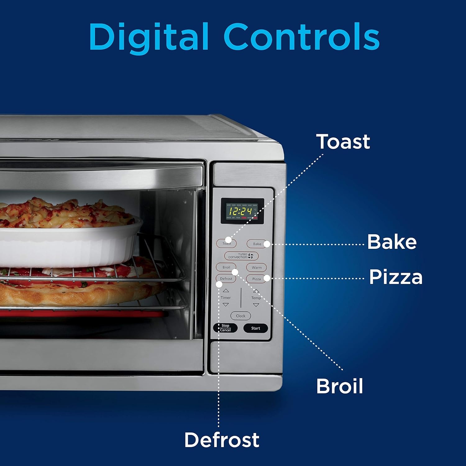 image:imageOster 10 Function Air Fryer Oven Toaster Oven CountertopGrey