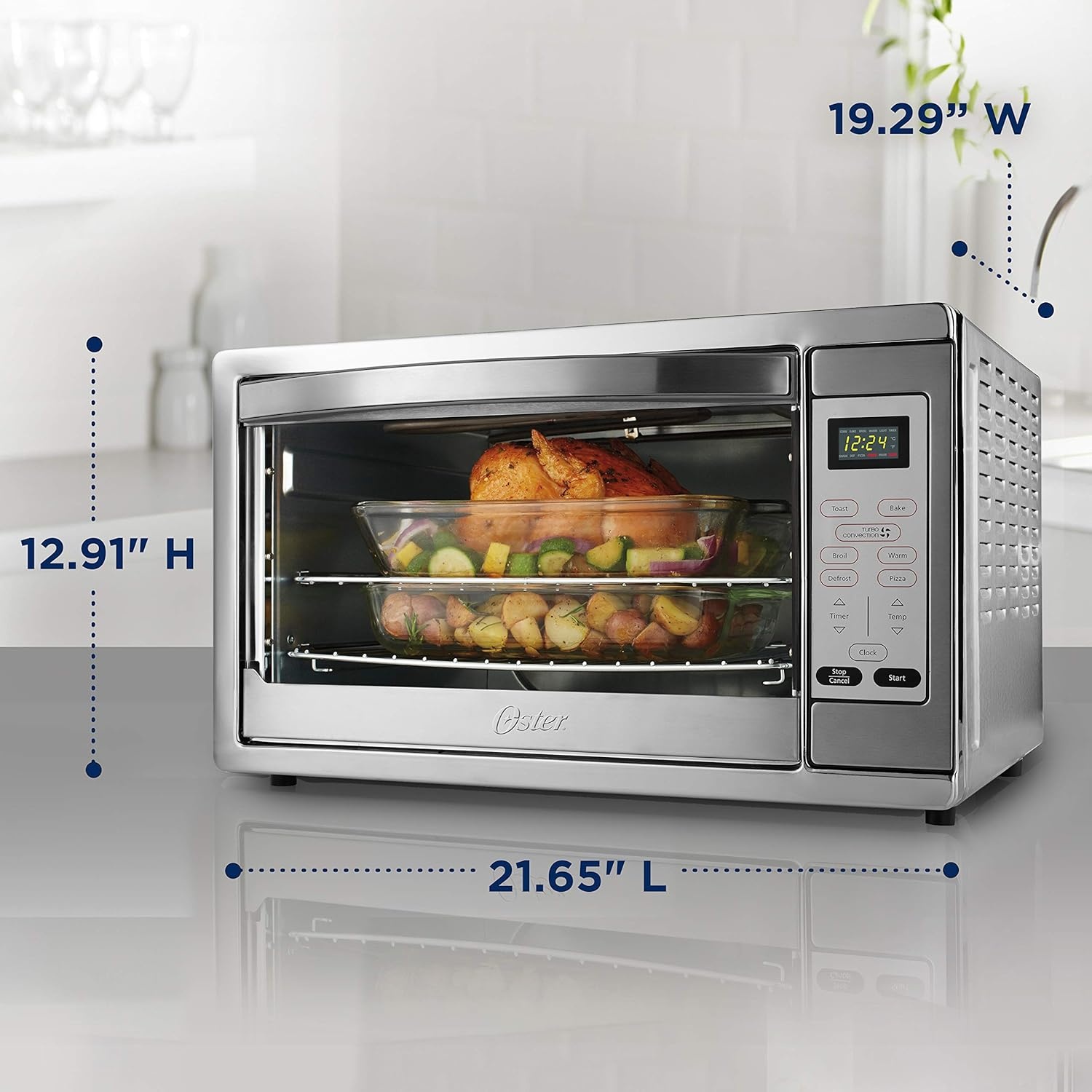 image:imageOster 10 Function Air Fryer Oven Toaster Oven CountertopGrey