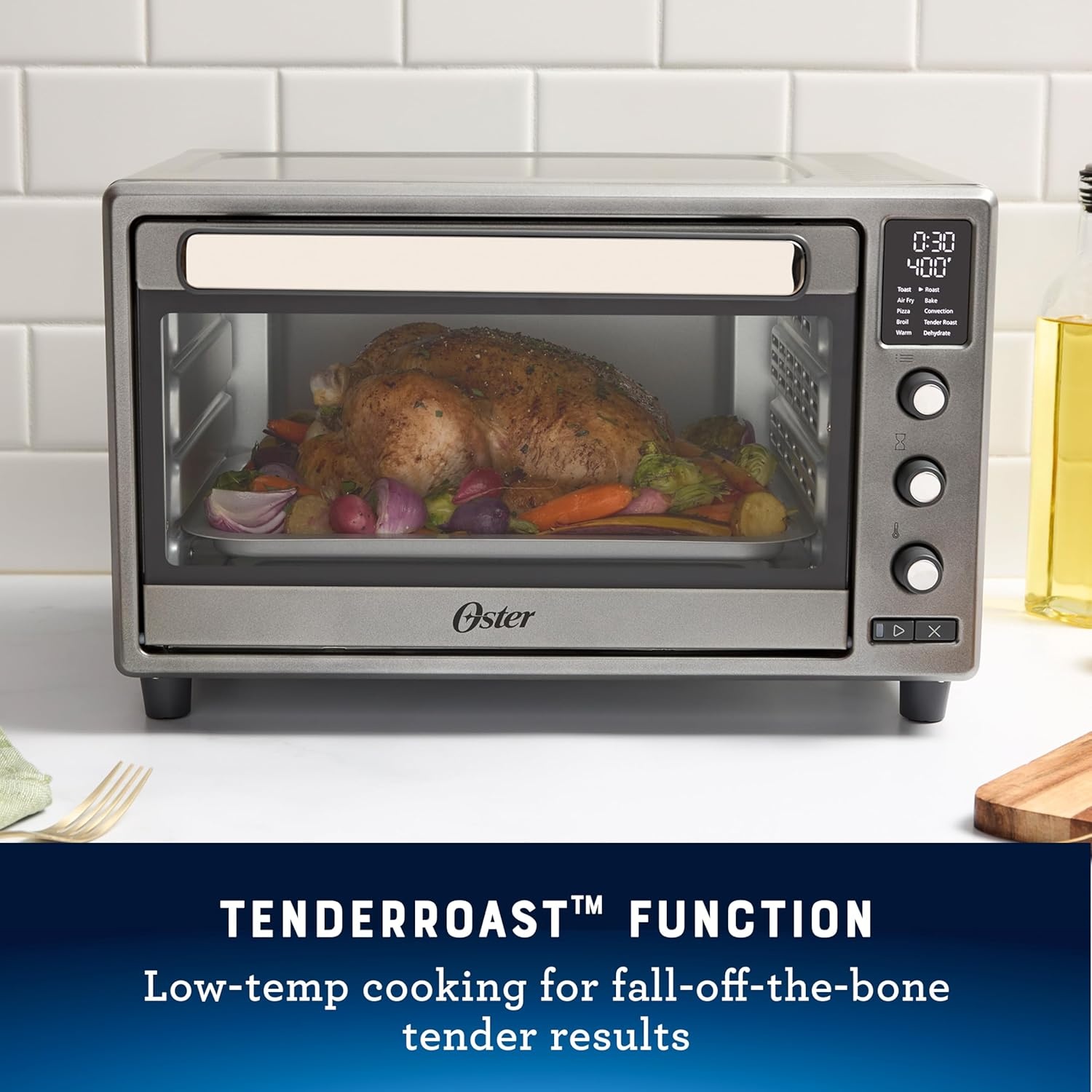 image:imageOster 10 Function Air Fryer Oven Toaster Oven CountertopStainless Steel