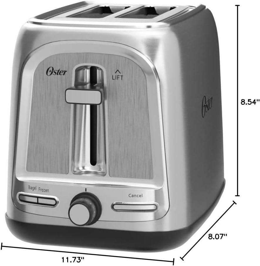 image:imageOster 2Slice Toaster with Advanced Toast Technology Bagel Toaster for All Bread Types Stainless SteelStainless Steel