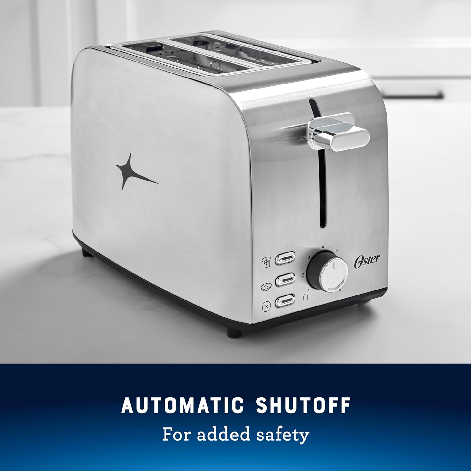 image:imageOster 2Slice Toaster with Extra Wide Slots Bagel Toaster Stainless Steel2 Slice