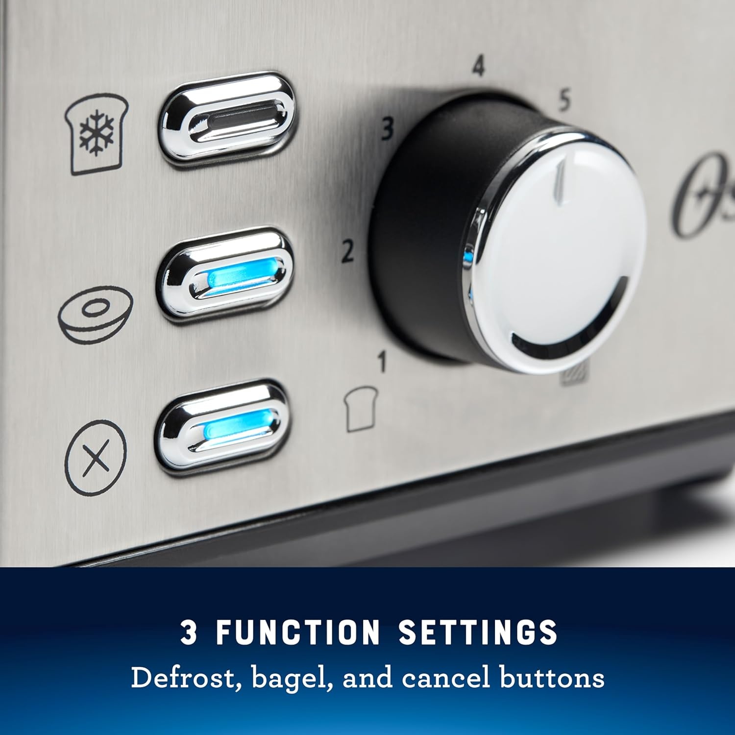 image:imageOster 2Slice Toaster with Extra Wide Slots Bagel Toaster Stainless Steel2 Slice