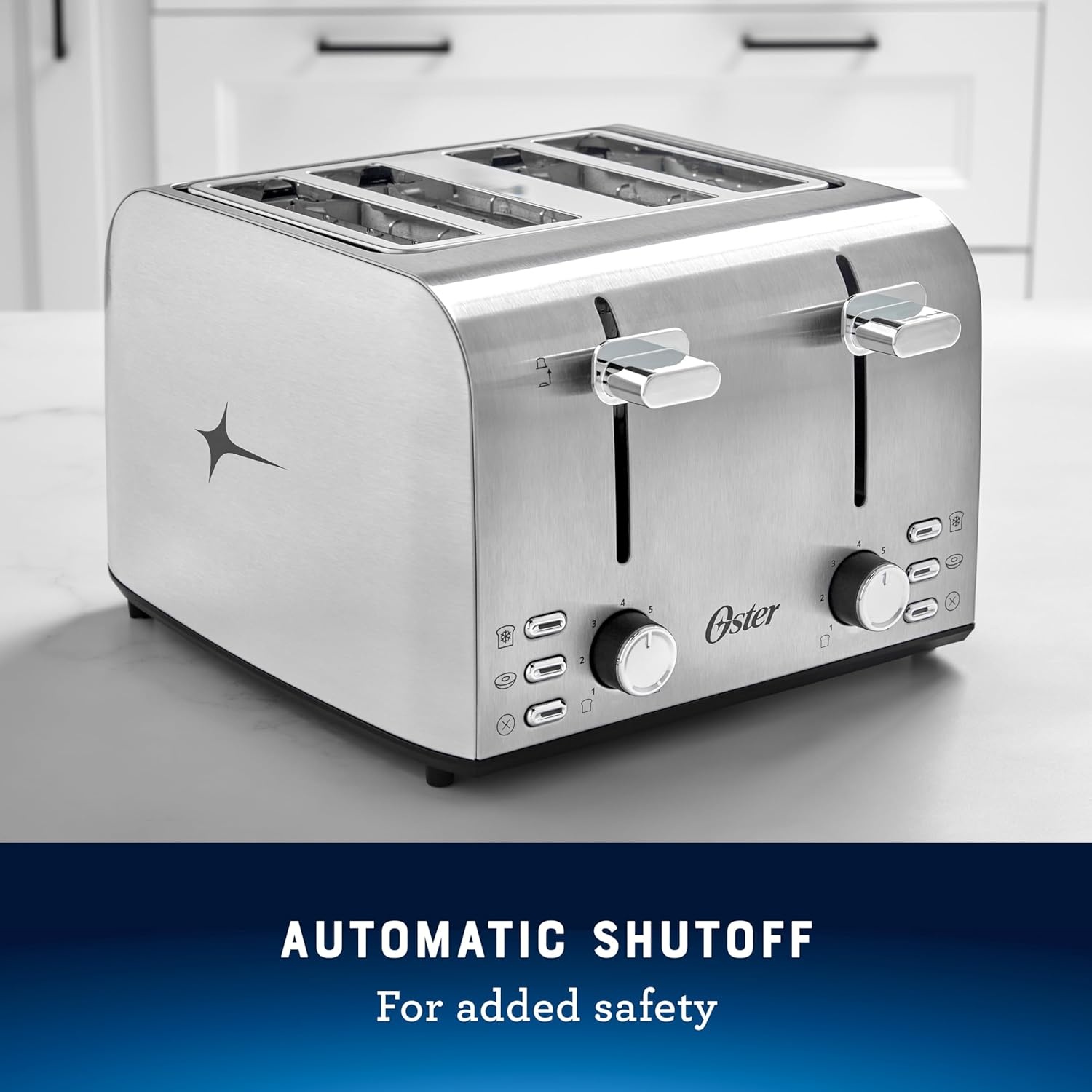 image:imageOster 2Slice Toaster with Extra Wide Slots Bagel Toaster Stainless Steel4 Slice