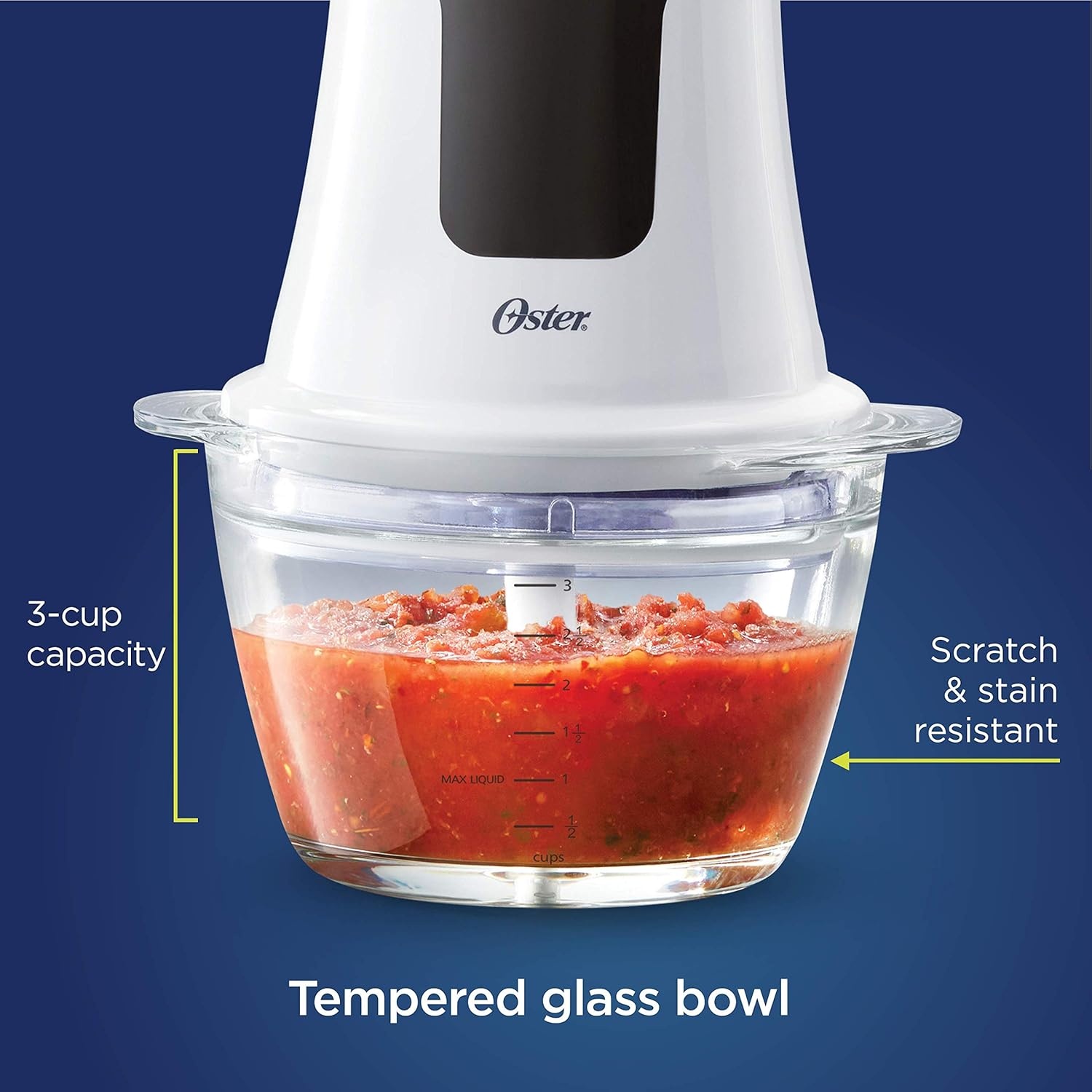 image:imageOster 3Cup Mini Food Chopper with Glass Bowl for Kitchen Prep