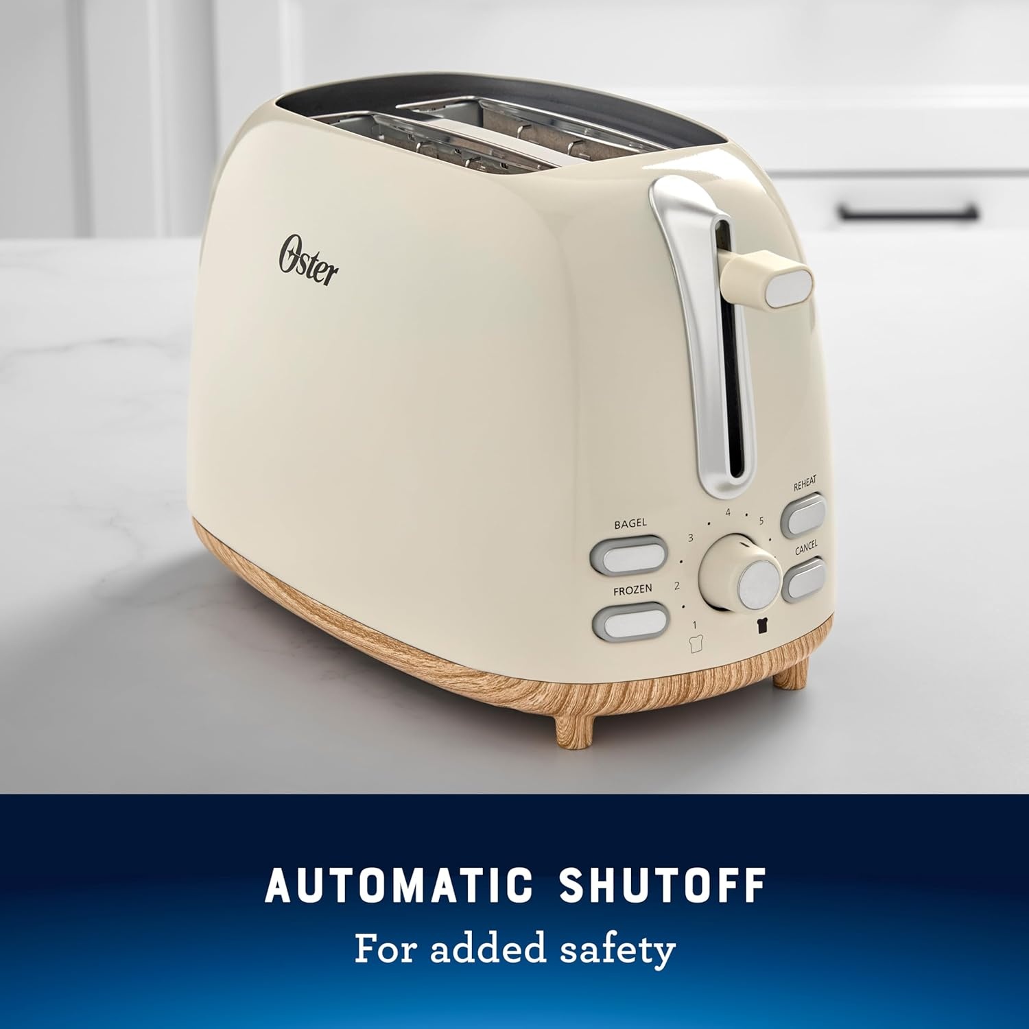 image:imageOster 4Slice Toaster with Extra Wide Slots Bagel Toaster Oat Milk2 Slice