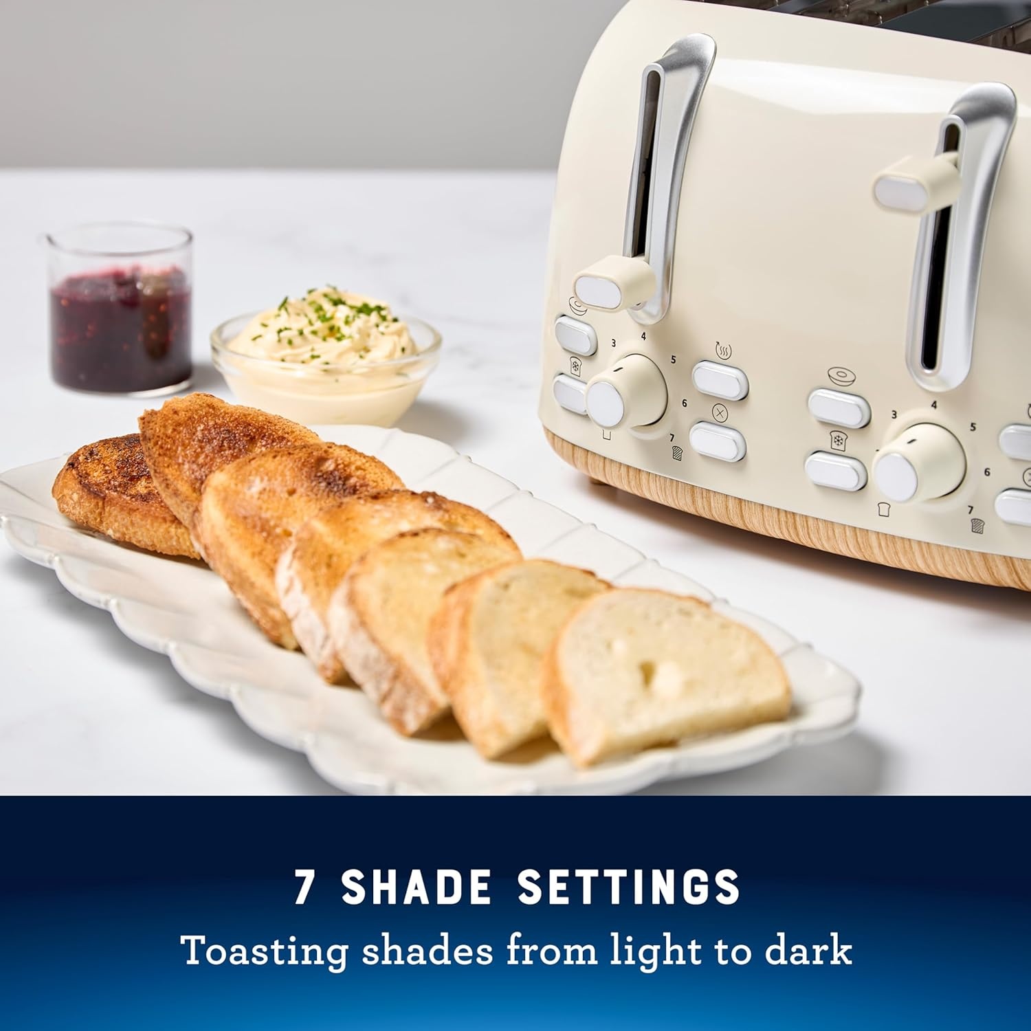 image:imageOster 4Slice Toaster with Extra Wide Slots Bagel Toaster Oat Milk4 Slice