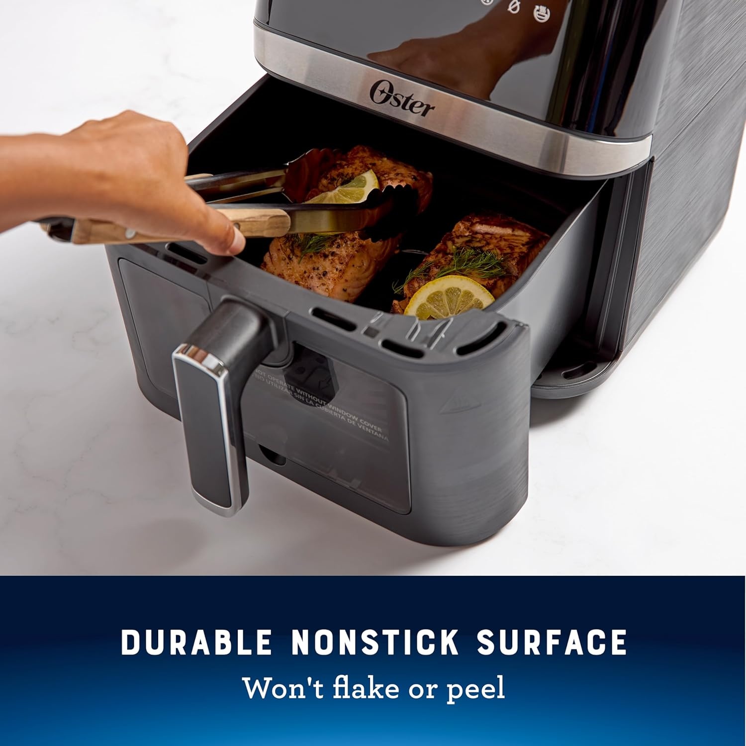 image:imageOster 6 Quart Digital Air Fryer with Window Large Capacity Airfryer for Easy Cooking6Quart