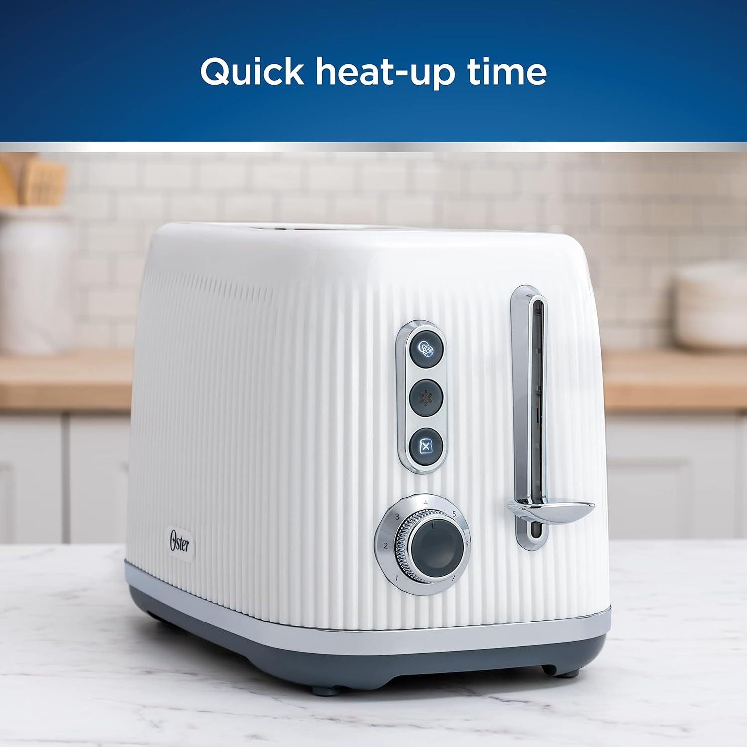 image:imageOster Retro 2Slice Toaster with QuickCheck Lever ExtraWide Slots Impressions Collection RedWhite