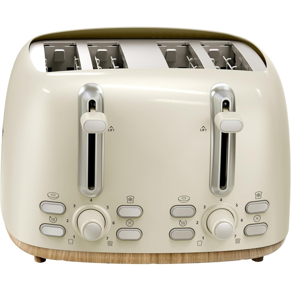 image:imageOster 4Slice Toaster with Extra Wide Slots Bagel Toaster Oat Milk4 Slice