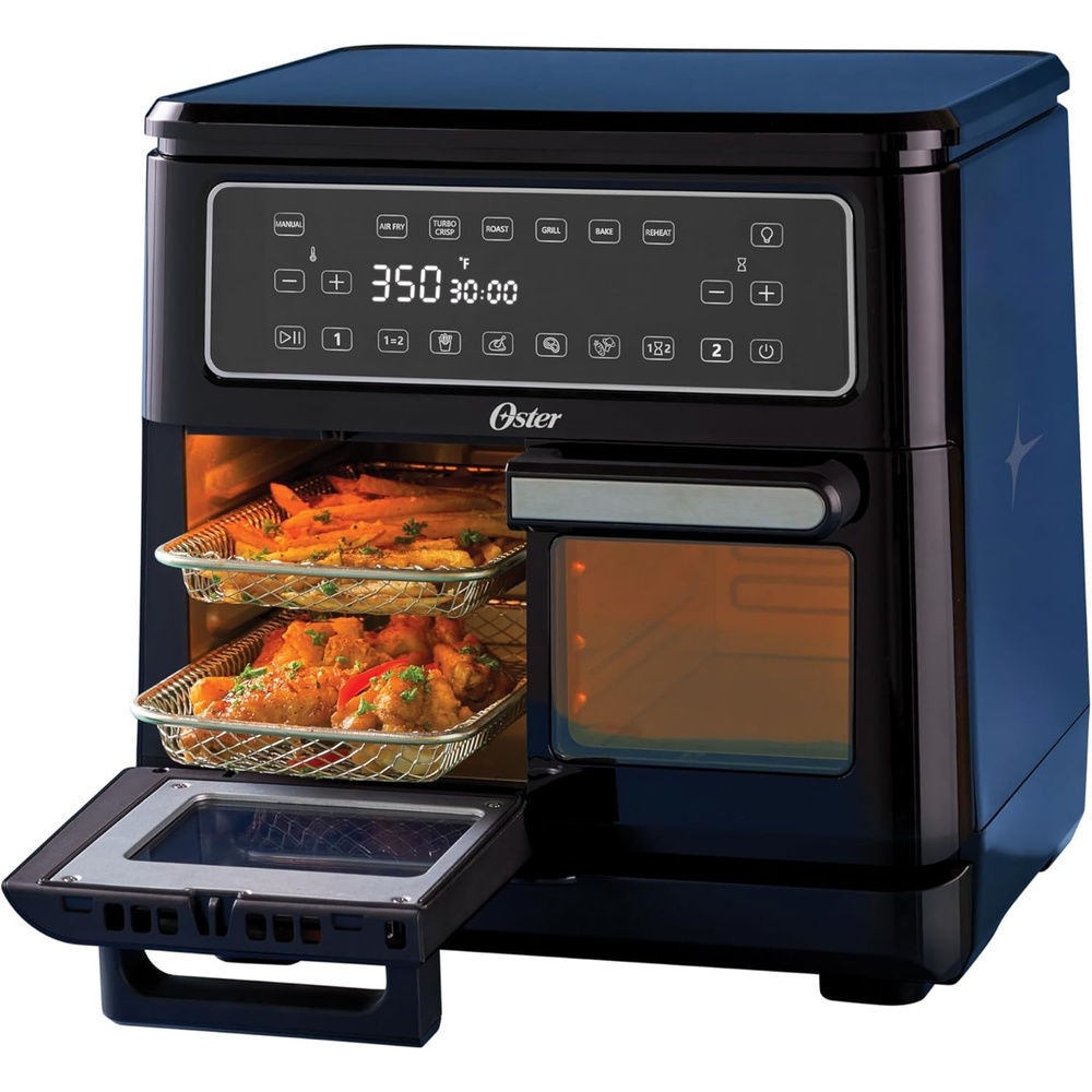 image:imageOster 6 Quart Digital Air Fryer with Window Large Capacity Airfryer for Easy Cooking11Quart Dual Zone