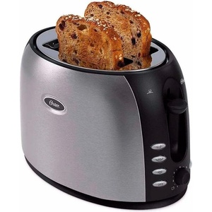 image:imageOster 2Slice Toaster with Extra Wide Slots Bagel Toaster for All Bread Types Brushed Stainless Steel