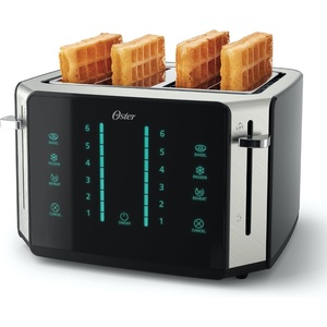 image:imageOster 4Slice Toaster Touch Screen Stainless Steel Digital Timer 6 Shade Settings Easy to Clean Removable Crumb Tray4Slice