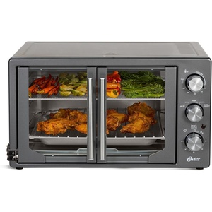 image:imageOster ExtraLarge 42L French Door Countertop Toaster Oven 6in1 Air Fryer Oven with Air Fry Rack Wire Rack Baking Pan and Crumb Tray Stainless SteelGrey