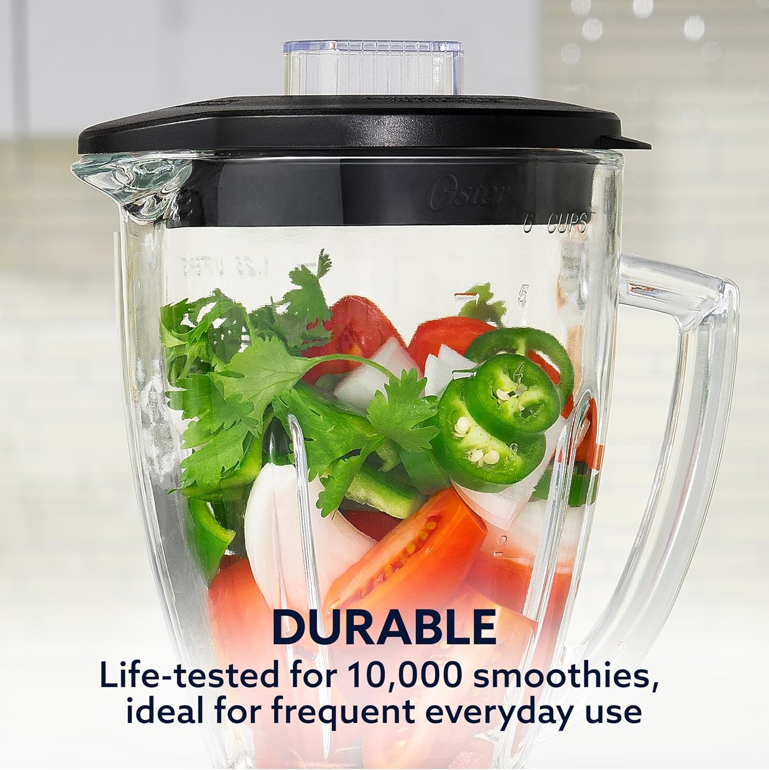 image:imageOster Pro 1200 Smoothie Blender with Glass Jar amp 24oz ToGo Cup Countertop Kitchen Blender with 7 Speeds 1200W Power Brushed NickelBlender