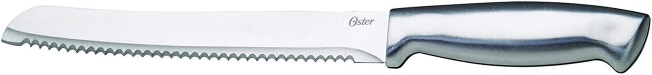 image:imageOster Baldwyn 14 Piece Stainless Steel Cutting Kitchen Knife Cutlery Set with Swivel Block Holder and Knife Sharpener Brushed SatinBrushed Satin Baldwyn 14pc