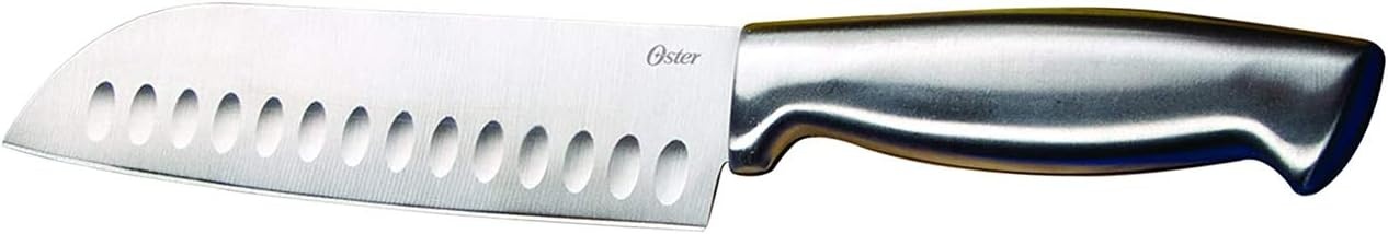 image:imageOster Baldwyn 14 Piece Stainless Steel Cutting Kitchen Knife Cutlery Set with Swivel Block Holder and Knife Sharpener Brushed SatinBrushed Satin Baldwyn 22pc