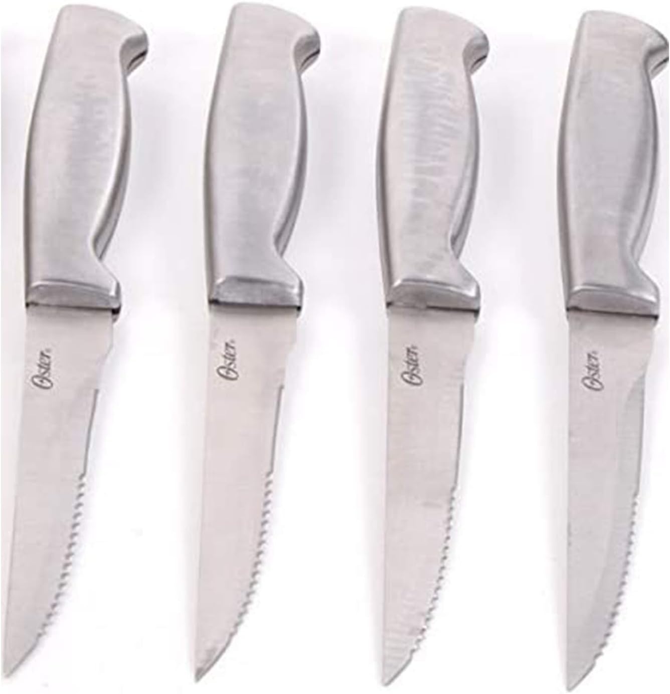 image:imageOster Baldwyn 14 Piece Stainless Steel Cutting Kitchen Knife Cutlery Set with Swivel Block Holder and Knife Sharpener Brushed SatinBrushed Satin Baldwyn 22pc