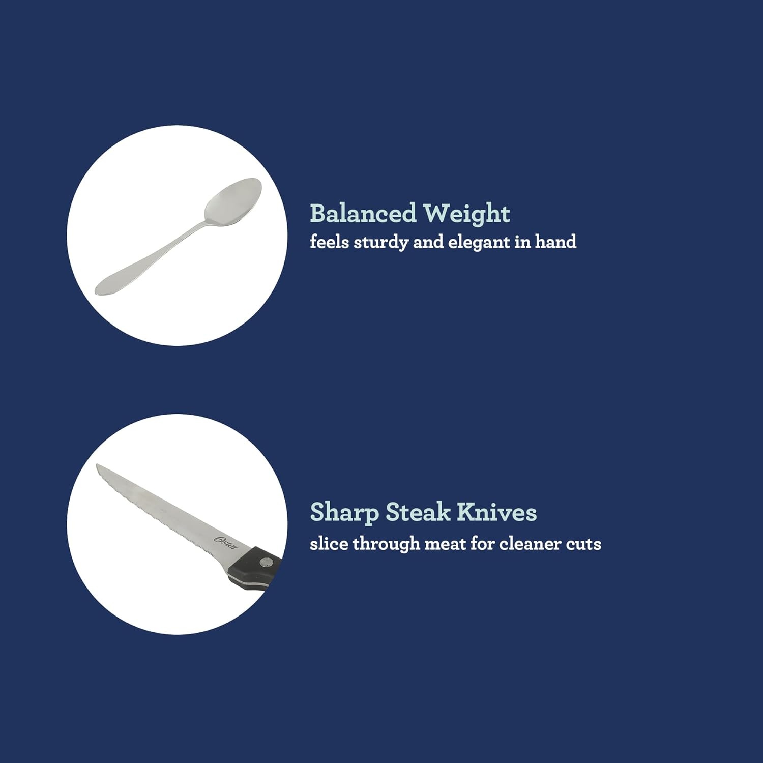 image:imageOster Baldwyn 6Inch Cleaver Knife Heavy Duty Kitchen Cutlery with Stainless Steel Handle Sharp Durable Chefs Cleaver for Chopping Slicing and DicingSilvermist