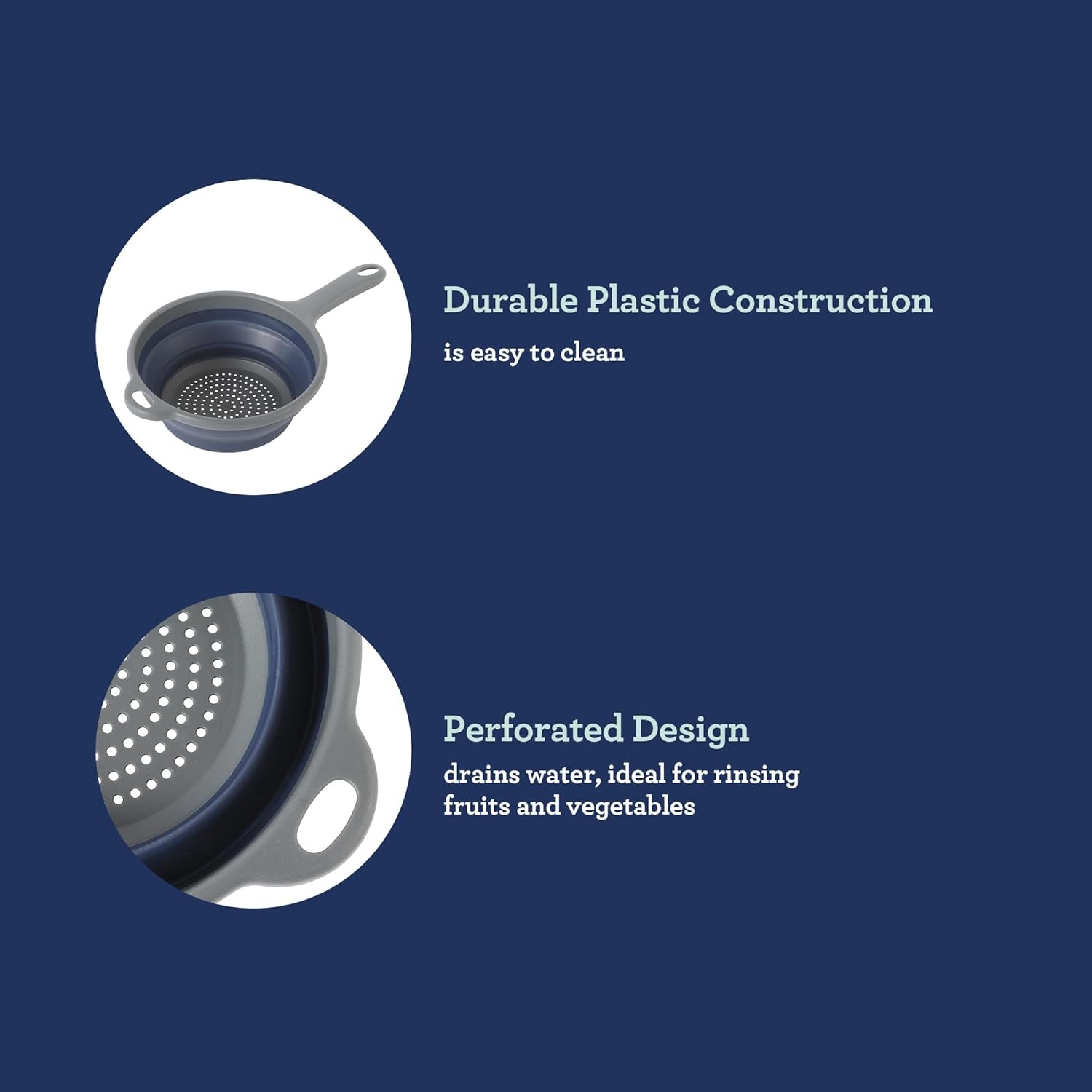 image:imageOster Bluemarine 9Inch 4Sided Box Grater Stainless Steel Cheese and Vegetable Grater Kitchen Tool for Shredding Slicing Grating BlueGrey HandleBlueGrey 7 Strainer