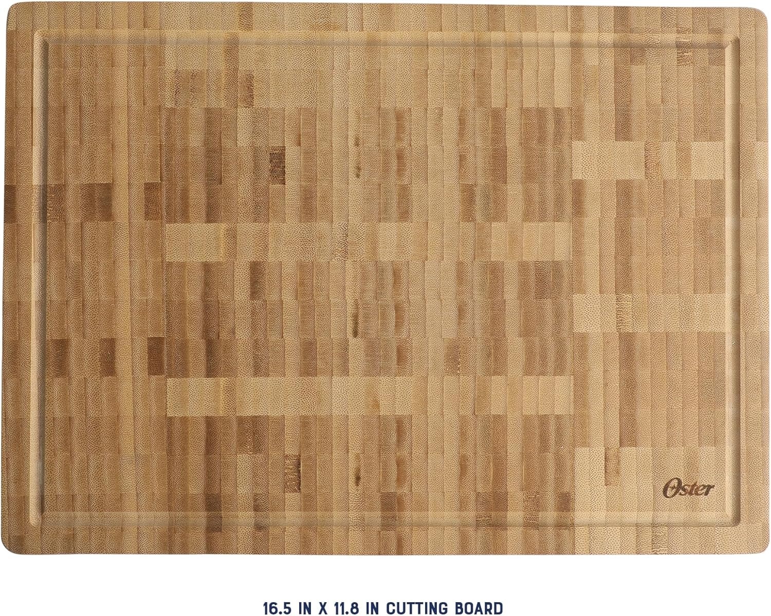 image:imageOster Capeheart Rectangular End Grain Bamboo Cutting Board 165 x 118 Wooden Durable Kitchen Chopping Carving Boards with Juice Grooves Oil FinishedBamboo Wood Capeheart Rectangular