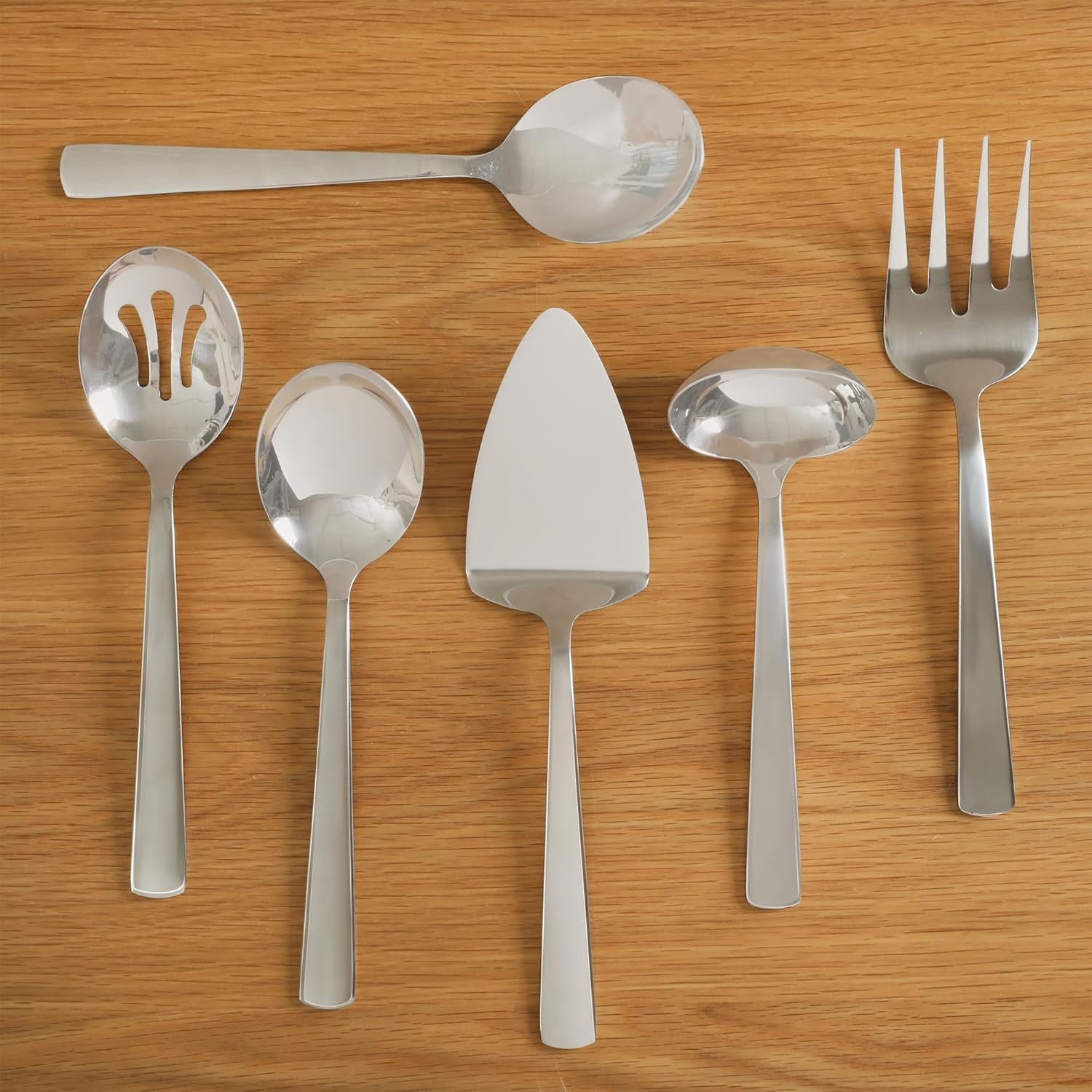 image:imageOster Eastleigh 6Piece Stainless Steel Hostess Set Flatware Serving Utensil Set for Parties and Dinners RustResistant Dishwasher Safe