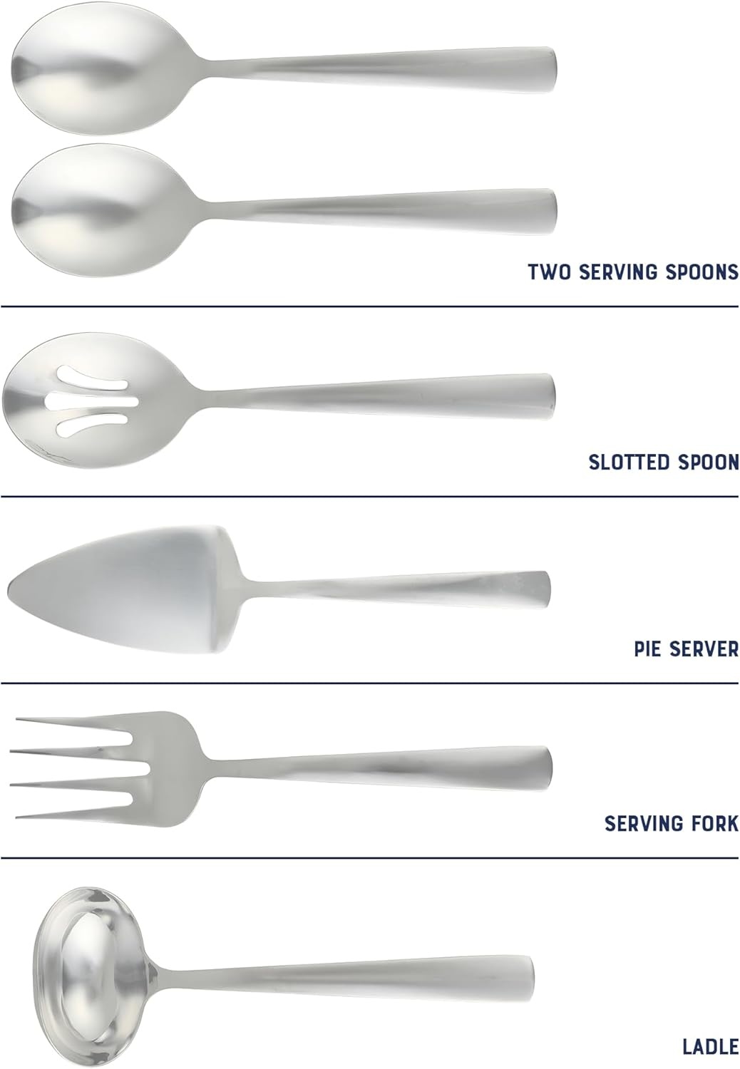 image:imageOster Eastleigh 6Piece Stainless Steel Hostess Set Flatware Serving Utensil Set for Parties and Dinners RustResistant Dishwasher Safe