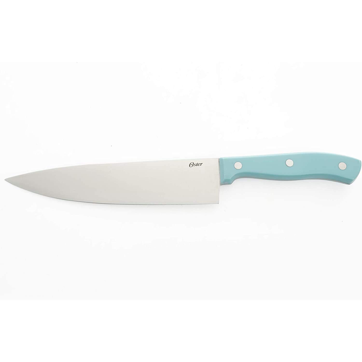 image:imageOster Evansville 14 Piece Stainless Steel Cutting Kitchen Knife Cutlery Set with Wooden Block Holder and Knife Sharpener TurquoiseTurquoise Evansville Wood Block