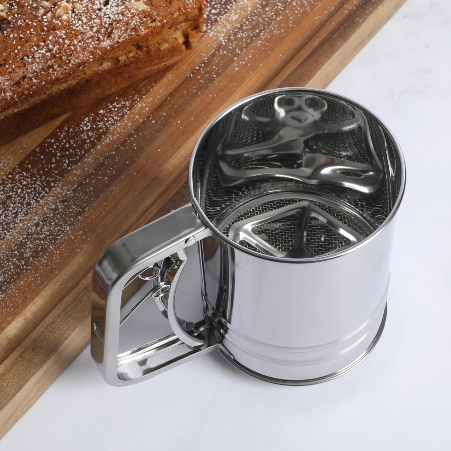 image:imageOster Helmsdale 2 Cup Stainless Steel Flour Sifter for Baking for Crank SifterStainless Steel Flour Sifter