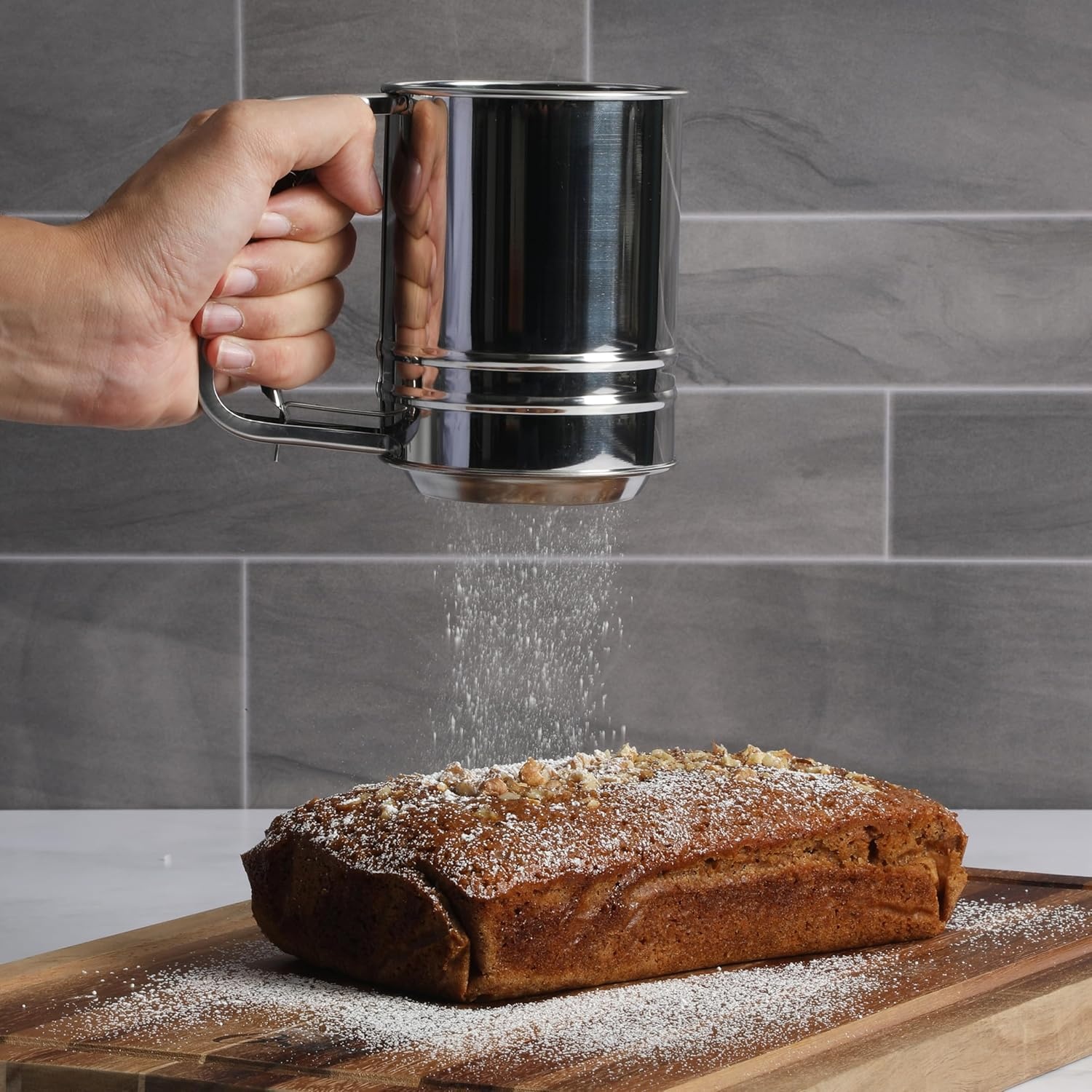 image:imageOster Helmsdale 2 Cup Stainless Steel Flour Sifter for Baking for Crank SifterStainless Steel Flour Sifter