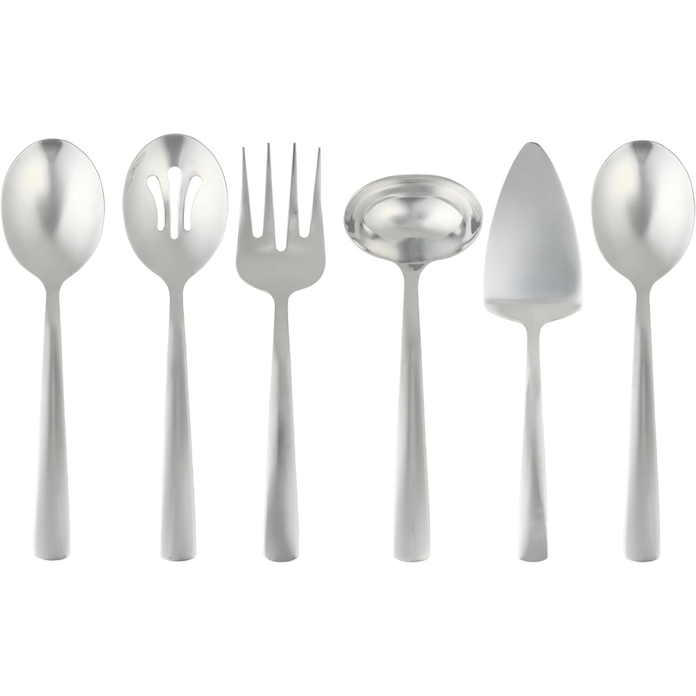 image:imageOster Eastleigh 6Piece Stainless Steel Hostess Set Flatware Serving Utensil Set for Parties and Dinners RustResistant Dishwasher Safe