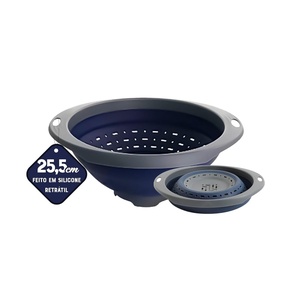 image:imageOster Bluemarine 9Inch 4Sided Box Grater  Stainless Steel Cheese and Vegetable Grater Kitchen Tool for Shredding Slicing Grating BlueGrey HandleBlueGrey 10 Strainer