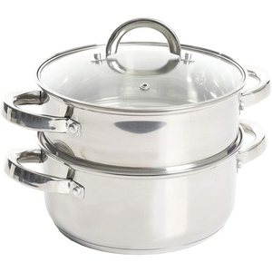 image:imageOster Sangerfield 6Quart Stainless Steel Dutch Oven Casserole with Steamer Basket  Durable Kitchen Cookware for Slow Cooking and SteamingStainless Steel