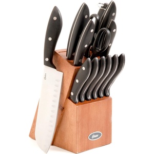 image:imageOster Winsted 22Piece Stainless Steel Cutlery Wood Block Set BlackHuxford