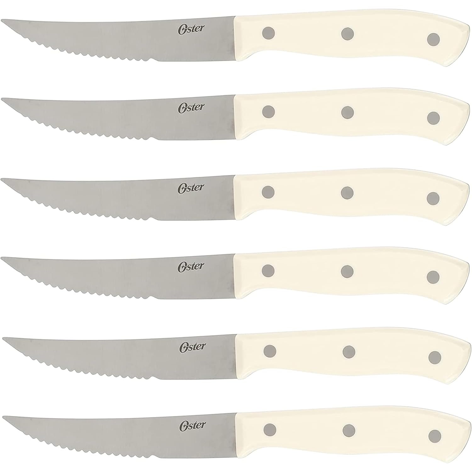 image:imageOster Ginley 18 Piece High Carbon Stainless Steel Cutlery Kitchen Knife Block Set wABS Triple Riveted Forged Handle Wood Block Black Cuchillos Para CocinaLinen White Evansville