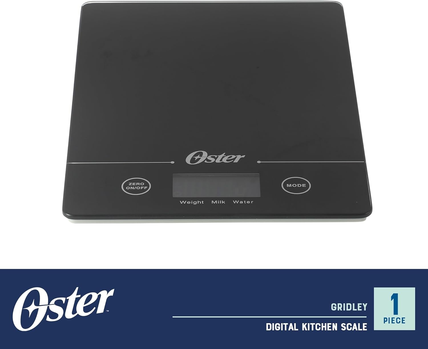image:imageOster Gridley Digital Kitchen Scale High Precision 11 LB Food Scale with LCD Display Tare Function Gram and Ounce Measurement Slim Black DesignBlack Gridley