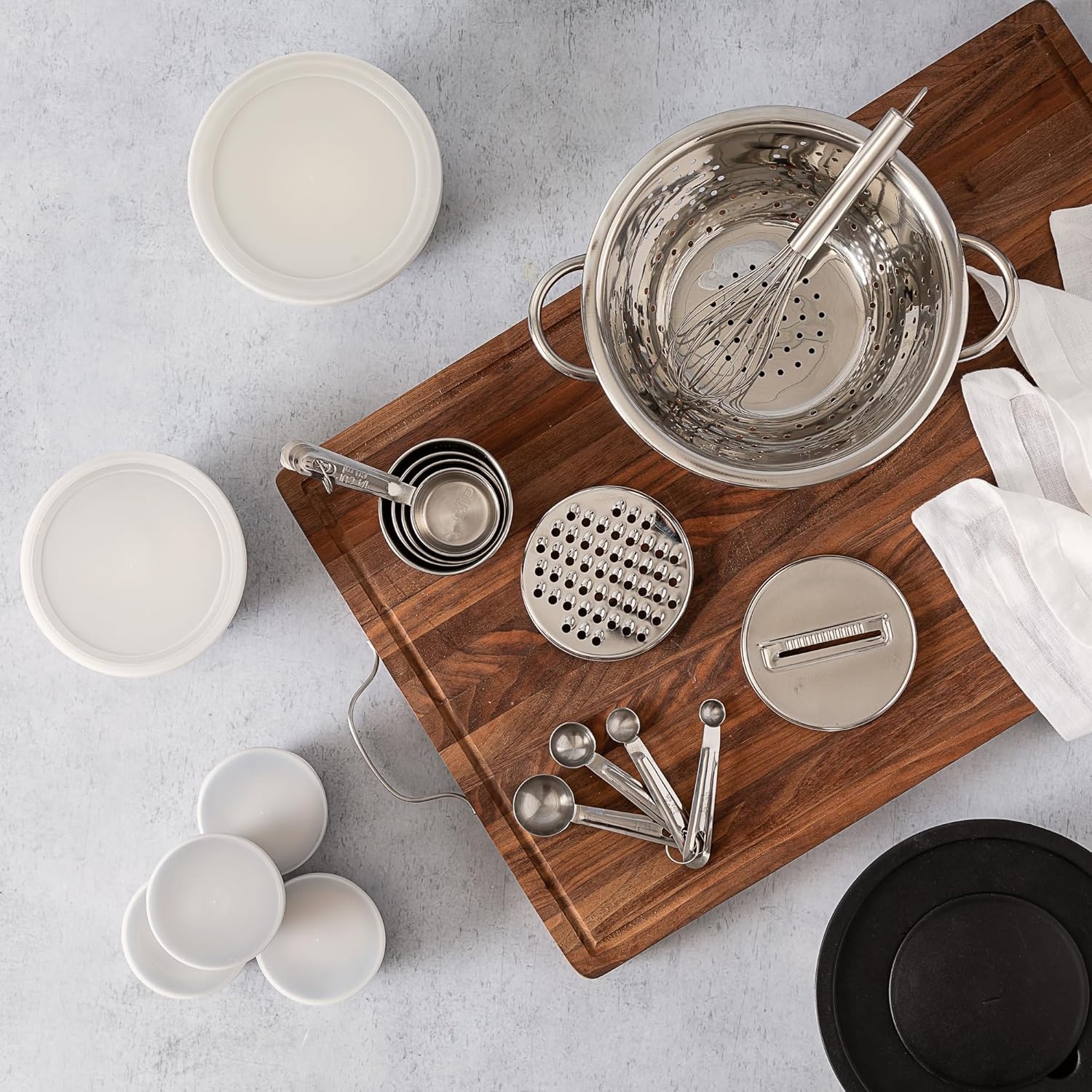 image:imageOster Tobias 27 Piece Kitchen Tools and Prep Set Collander Mixing Bowls Prep Bowls Measuring Cups amp Spoons Whisk Cheese Grater