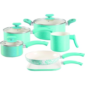 image:imageOster Cocina San Jacinto 9 Piece Cookware Set Red SpeckleTurquoise