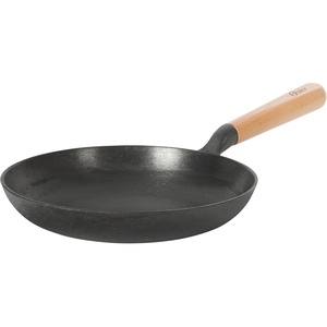 image:imageOster Platinum Flintfield 95 Inch PreSeasoned Cast Iron Skillet with Wood Handle Natural Nonstick Lightweight Cast Iron Frying Pan for Searing Sauting amp Everyday Cooking